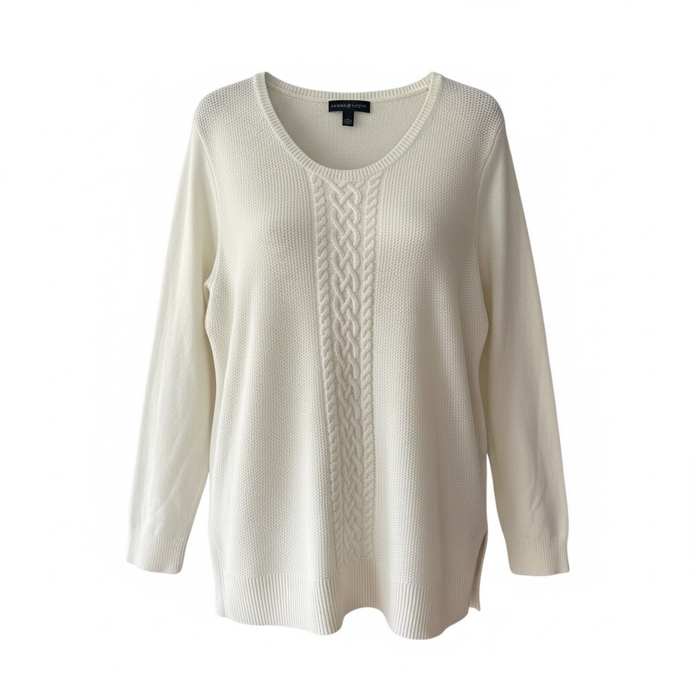 Karen Scott Cream Scoop Neck Sweater